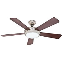 Hunter 59052 Contemporary Palermo Ceiling Fan with Five Cherry/Maple Blades  52"  Brushed Nickel - B00S5FEDLO